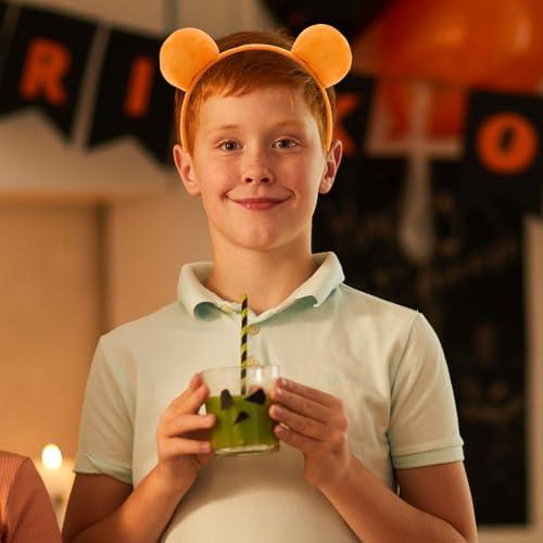 DaliDali DaliDali Yellow Bear Ears Headband Adult, Bear Costume for Halloween Festival Cosplay Party, Bear Headband Hairband for Makeup Face Washing, Bear Ear Headband (1 Count,Yellow)