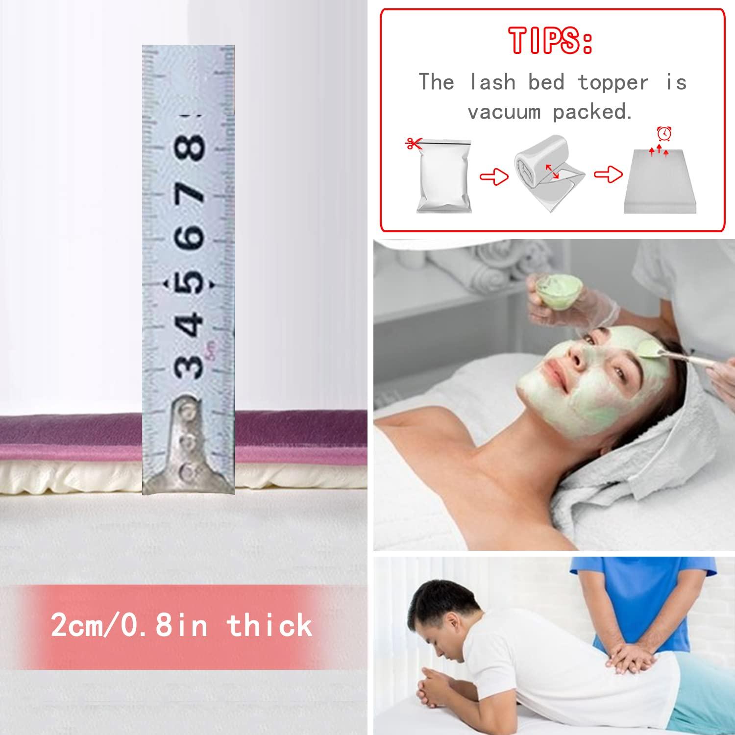 NinthAvenue Basics Massage Table Mattress Topper,Comfortable Massage/Spa Table Pad,0.8In Lash Bed Cushion Memory Foam,with Four Corner Straps & Anti-Slip Bottom,Without Bed,Not Washable,Gray t,80x190cm