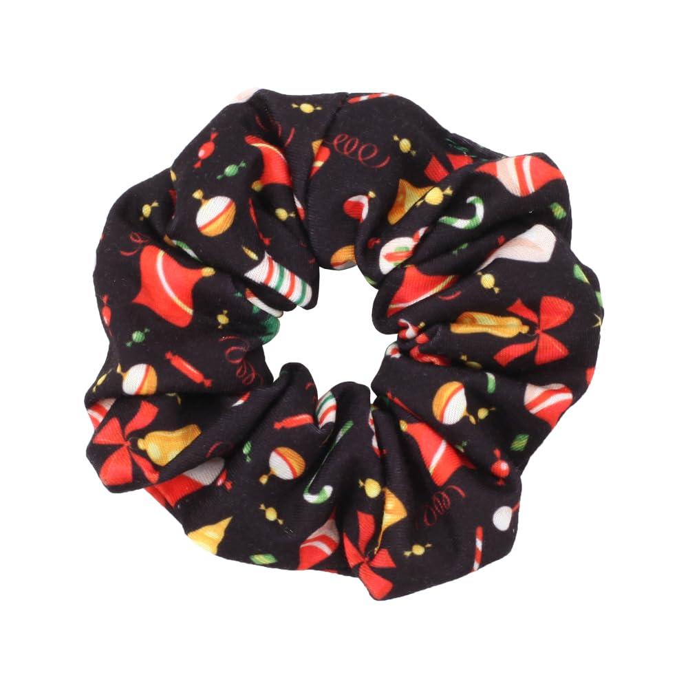 Lonext 4 pcs Xmas Hair Scrunchies Santa Claus Snowman Christmas Hair Ties Soft Elastic Hair Bands for Women