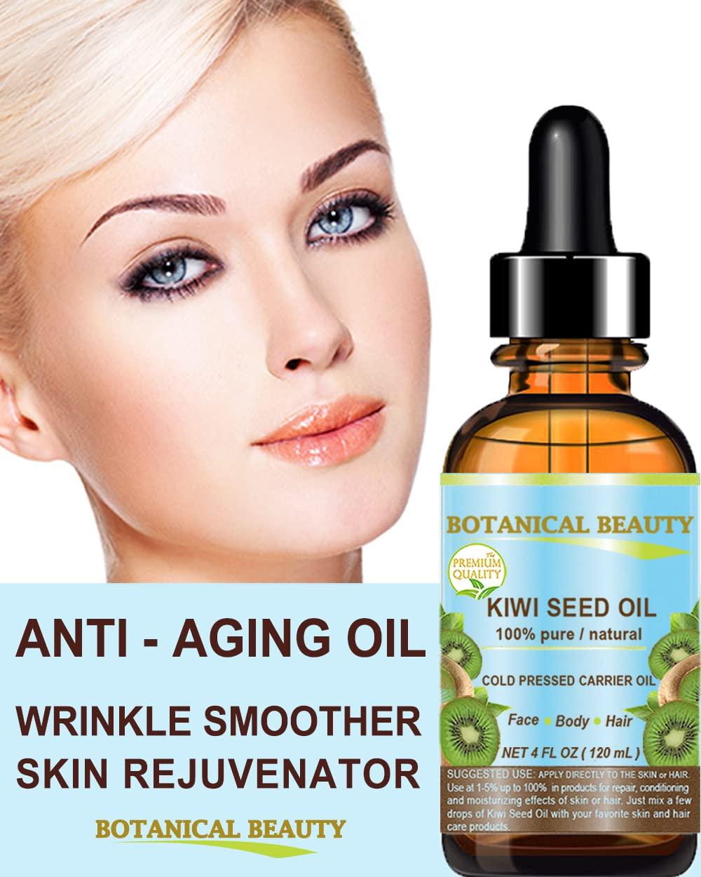 CHATEAU COSMETICS BOTANICAL BEAUTY KIWI SEED OIL. 100% Pure Natural Undiluted Virgin Cold Pressed Carrier Oil. 2 Fl.oz.- 60 ml for Face, Skin, Body, Hair, Nail Care. by Botanical Beauty