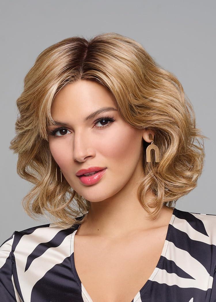 Hair u wear Raquel Welch Director\'s Pick Should Length Layered Wig With Hand Tied Base by Hairuwear, Petite Average Cap, RL8/12SS Shaded Iced Mocha