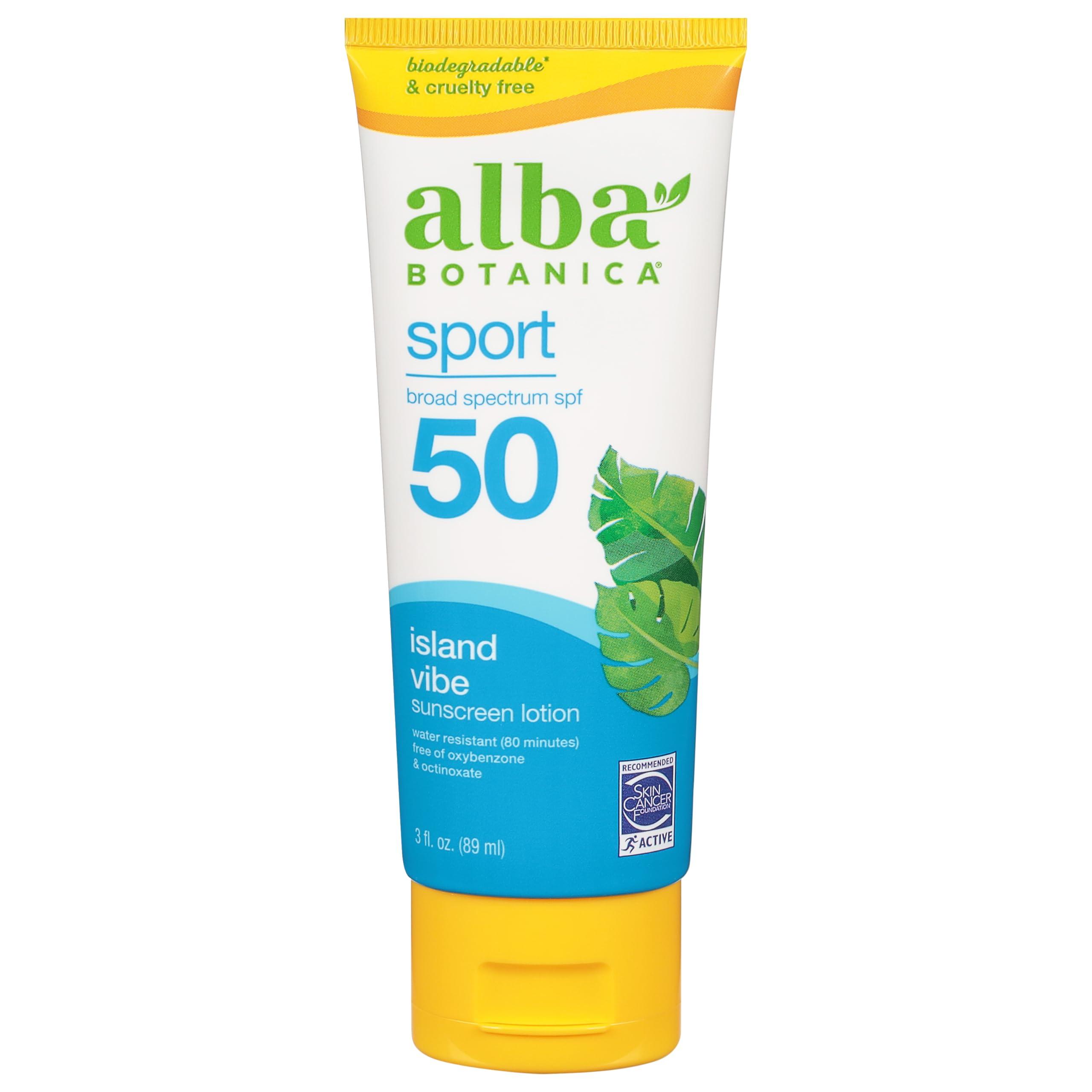 Alba Botanica Alba Botanica Sunscreen Lotion, Sport, SPF 50, Island Vibe, 3 oz