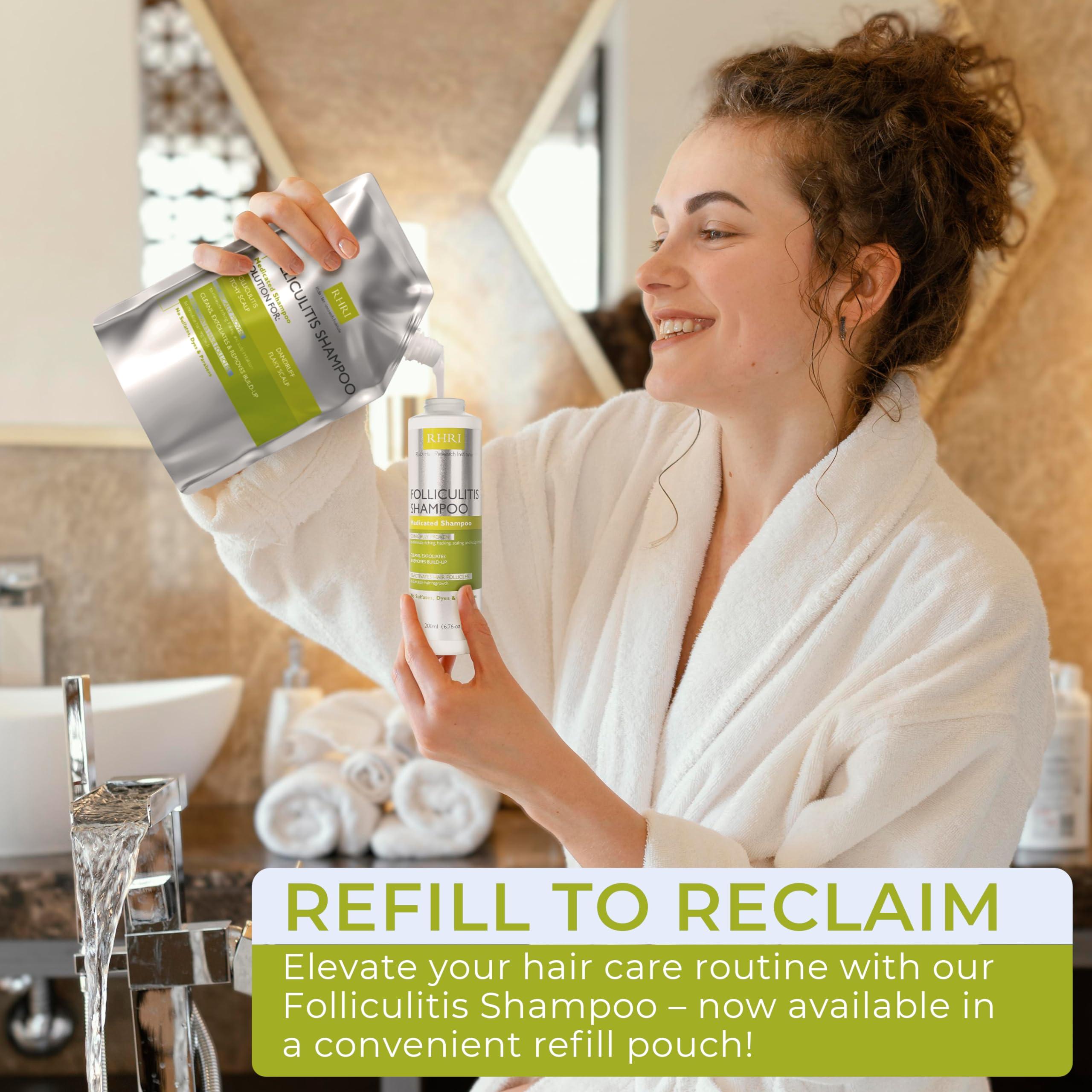 Rida Hair Research Institute Anti Fungal Shampoo for Folliculitis, Seborrheic Dermatitis, Dandruff, Scalp Psoriasis & Itchy Dry Scalp Relief