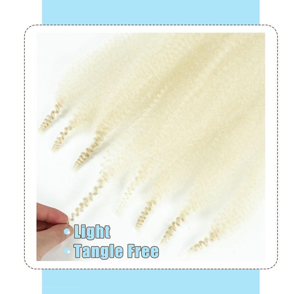 Dlyoigr Afro Twist Hair Pre Separated Springy Afro Twist Hair Pre stretched Wrapping Hair for Soft Locs Marley Twist Braiding Hair Afro Kinky Twist Hair Extensions (12 Inch (Pack of 3),613#)