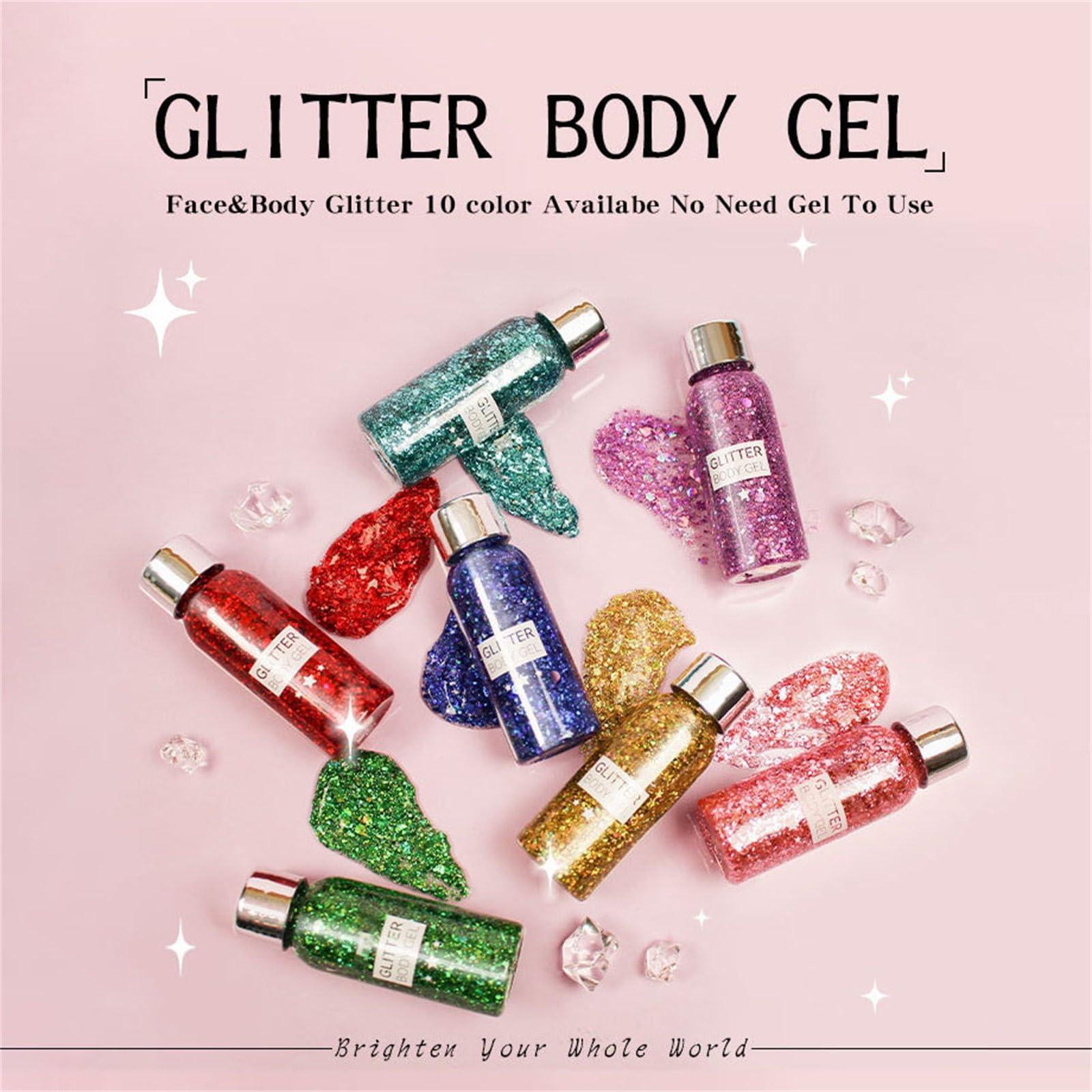 SWEETSHION SWEETSHION Eye Makeup Tape Strips Liquid Eyeshadow Glitter Body Gel Festival Glitter Cosmetic Face Hair Nails Makeup Long Lasting Sparkling Highlighter Pencil