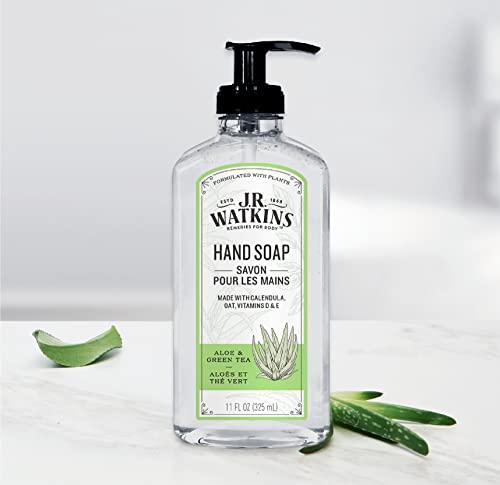 J.R. Watkins J.R. Watkins Gel Hand Soap, Scented Liquid Hand Wash for Bathroom or?Kitchen, USA Made and Cruelty Free, 11 fl oz, Aloe & Green Tea, 6 Pack
