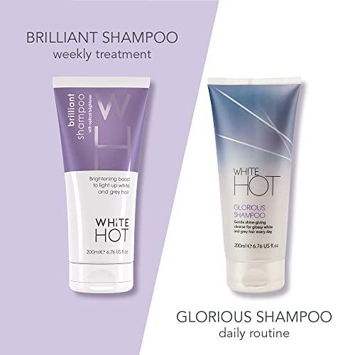 White Hot White Hot Brighten Duo: Brilliant Shampoo & Luminous Conditioner 200ml, lights up white & grey hair, banishes brassy tones, purple shampoo