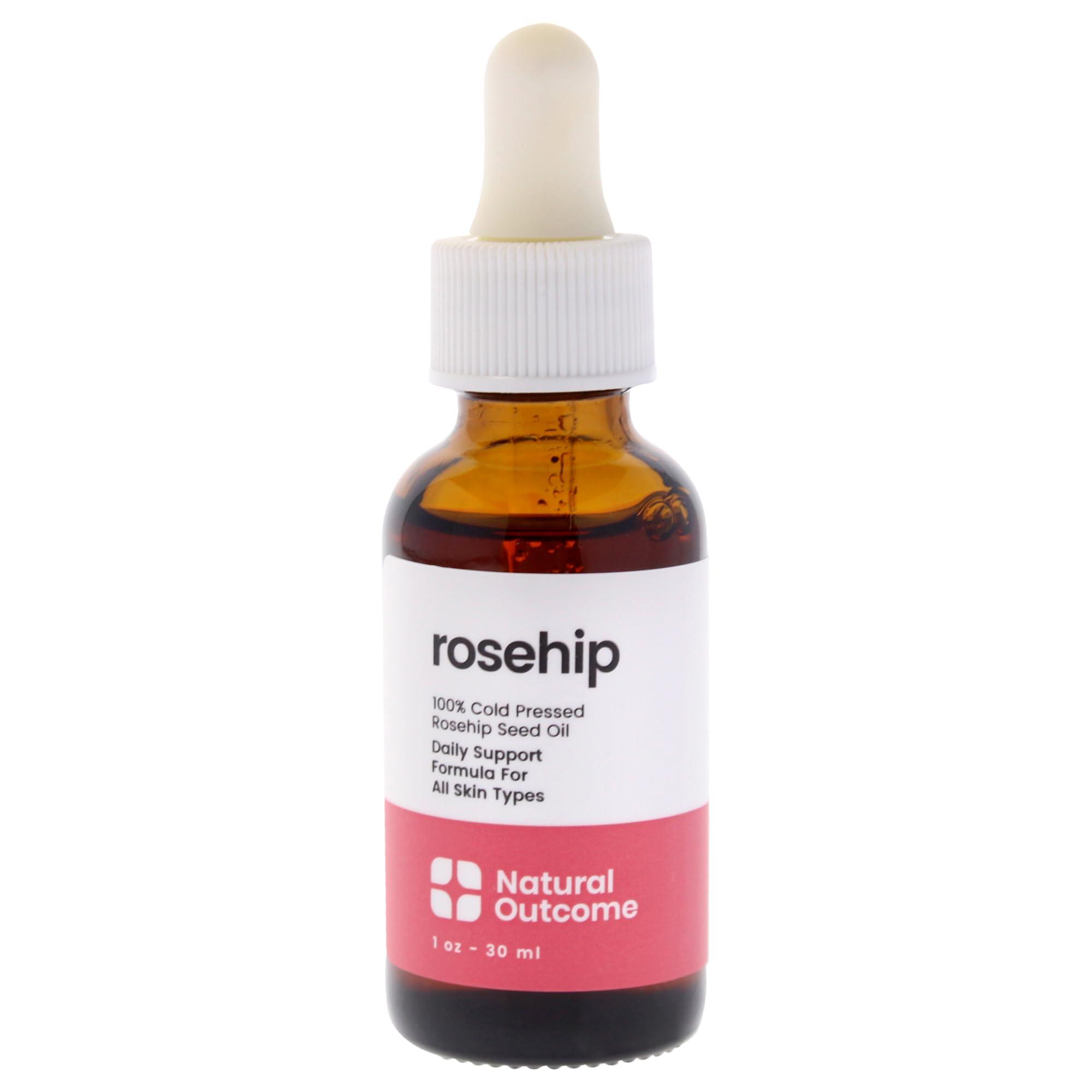 natural outcome natural outcome Rosehip Oil 100% Pure Cold-Pressed Rosehip Seed Face Oil - Anti-Aging Facial Oil to Plump, Balance & Hydrate 1 oz