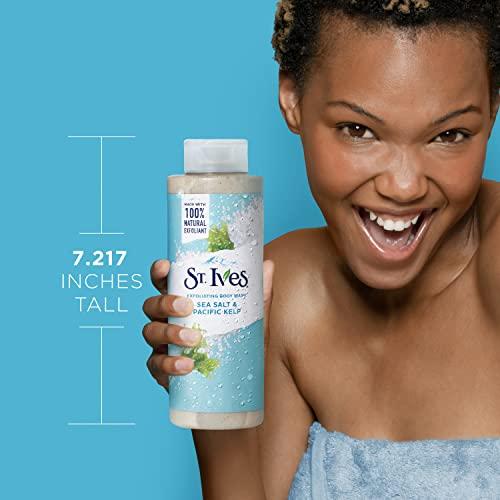 St. Ives St. Ives Exfoliating Body Wash - Sea Salt & Pacific Kelp Scrub, Natural Body Wash, Body Soap, or Hand Soap with Plant-Based Exfoliants for Glowing Skin, 16 Oz Ea (Pack of 2)
