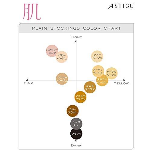 Atsugi Atsugi Astigu Stocking Hada Skin Feeling Loose Size JM - L - 480 Black (Green Tea Set)