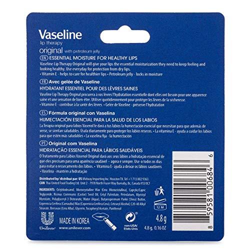 Vaseline Vaseline Lip Therapy Stick with Petroleum Jelly (Original, 0.16 Ounce (Pack of 2))