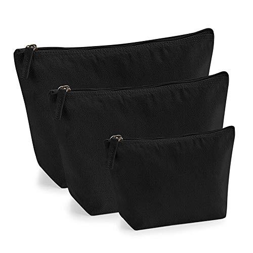 TULLUN Personalized Name Initials in Heart Make Up Multi Purpose Accessory Bag - M - Black Bag - White Flock