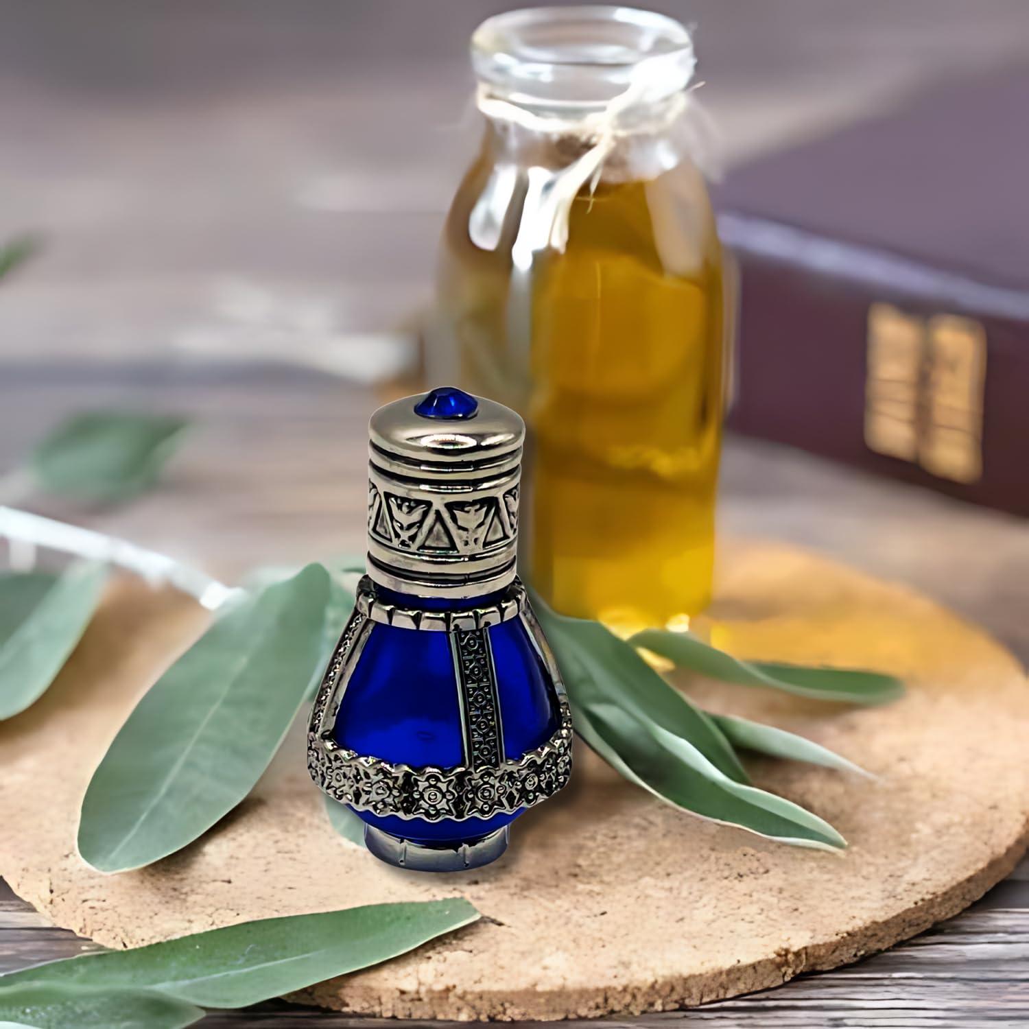3 ARCHES USA 3 Arches USA Spikenard Anointing Prayer Oil in Reusable Blue Cobalt Glass Vial 0.24fl.oz/7ml