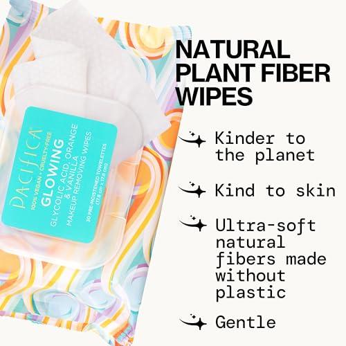 Pacifica Pacifica Makeup Remover Face Wipes - Disposable Daily Face Cleansing Towelettes Wipes -Biodegradable & Eco-Friendly - Organic- Clean Beauty Vegan & Cruelty-Free Dermatologist Tested 10 Count