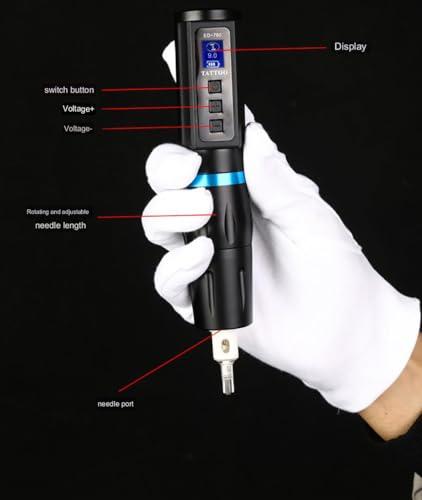 TTOOGO Wireless Tattoo Machine Wireless Power Tattoo Pen for Liner Shader All-In-One Tattoo And Embroidery Beauty Tool,Blue