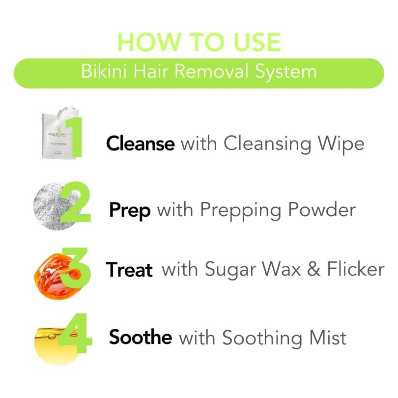 Sugar Me Smooth Sugar Me Smooth Bikini Sugar Wax Kit – Gentle On Skin And Less Painful Hair Removal In A Simple System For At-Home Brazilian, No Strips, No Heat, Water Soluble All-Natural Solution For All Hair Types