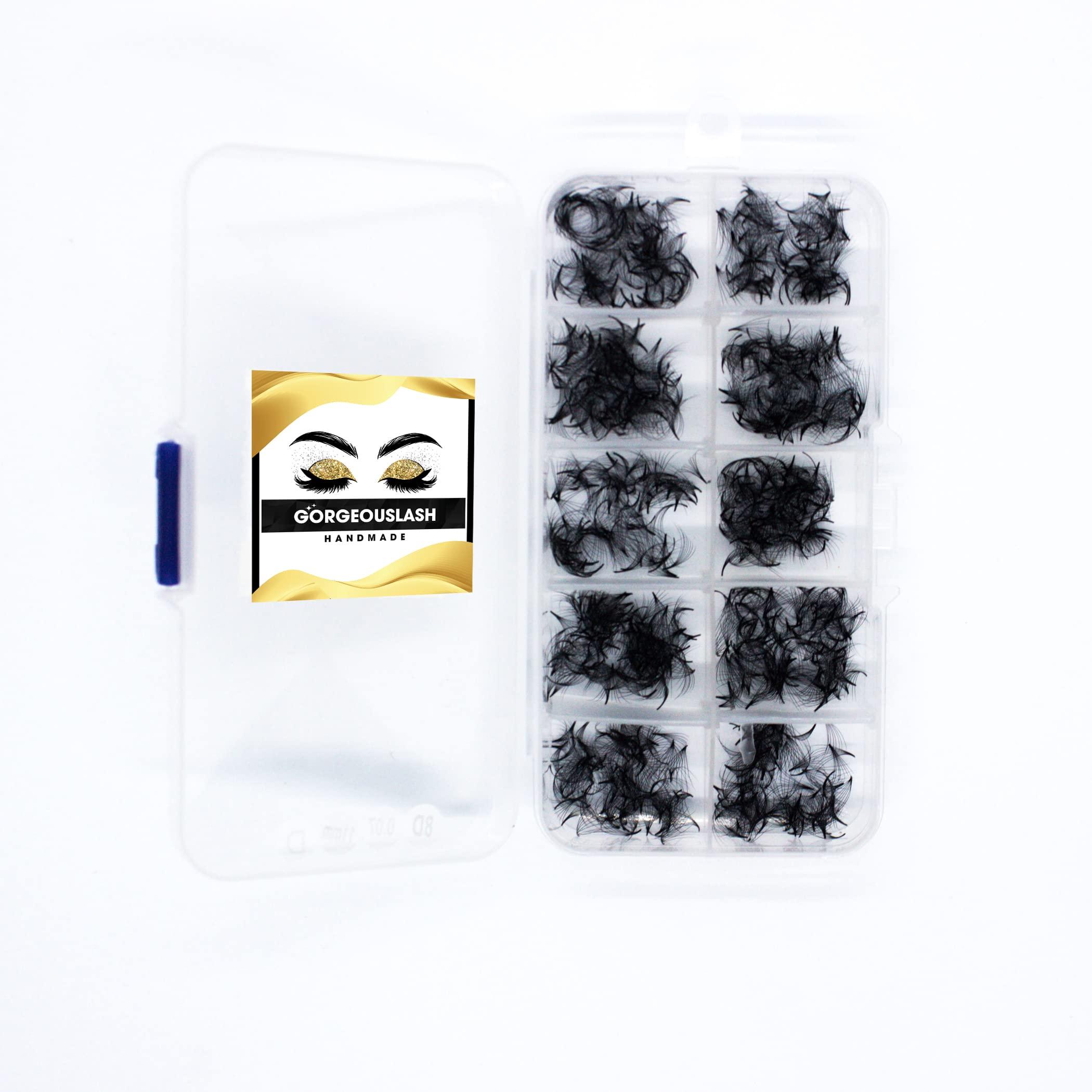 GorgeousLash 8D Lashes, 1000 Premade Volume Fans. Eyelash Extensions. Handmade! (8D - 007 - D Curl, 13mm)