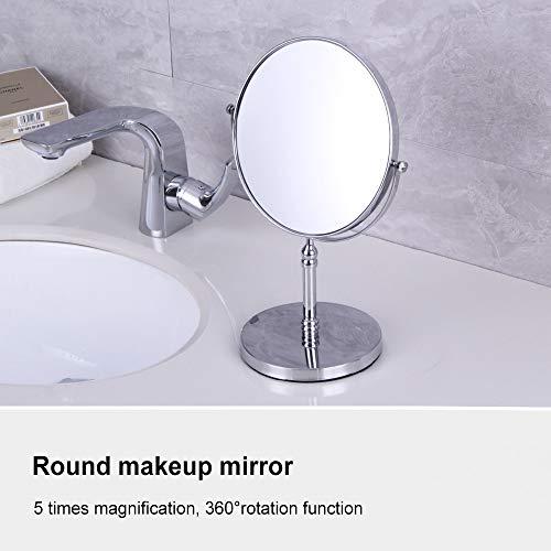 kimzcn kimzcn 8-inch Large Double Sided Swivel Vanity Mirror with 3 x Magnification, Oval Shaped Two-Sided Makeup Mirror, Bathroom Tabletop Mirror 1x/3x magnificationt,Chrome D500111C