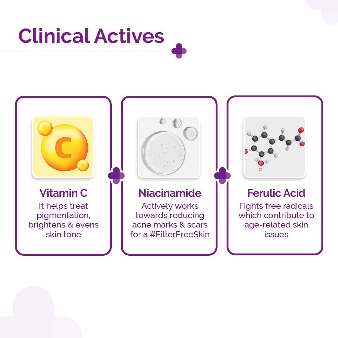 The Derma Co The Derma Co 10% Vitamin C Face Serum | Helps Restore Natural Glow | Tightens Pores & Hydrates Dry, Dull Skin | Radiance Serum for All Skin Types | 1.01 Fl Oz/30ml