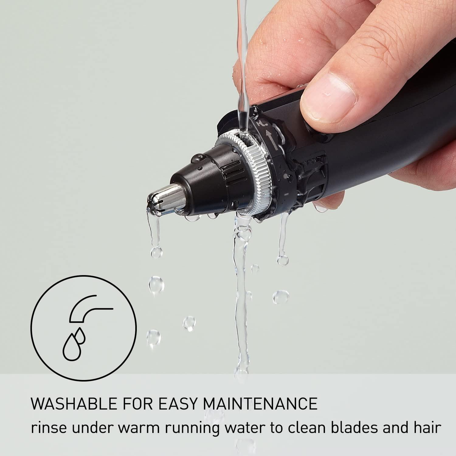 Panasonic Panasonic Ear and Nose Hair Trimmer for Men with Vacuum Cleaning System, Powerful Motor and Dual-Edge Blades for Smoother Cutting, Wet/Dry ER-GN70-K (Black)