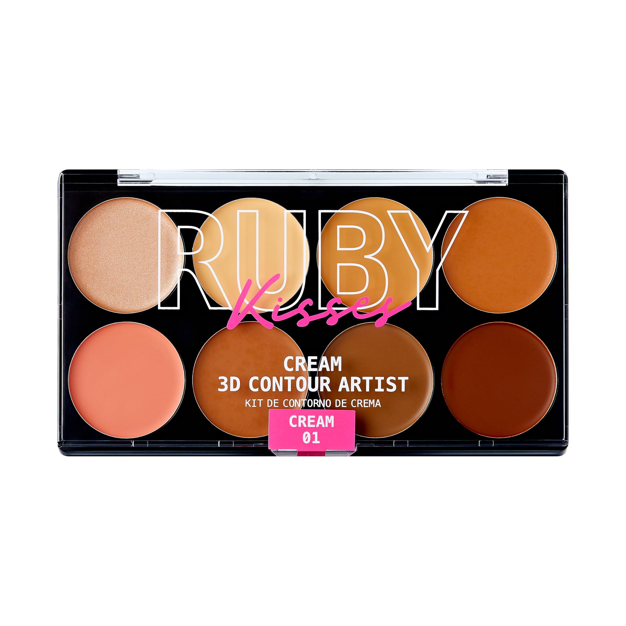 Ruby Kisses Ruby Kisses 3D Face Creator Cream Foundation & Concealer, 12 Hours Long Lasting, Medium to Full Coverage, Non-Greasy, Ideal for Makeup & Contour Palette (Light Medium)