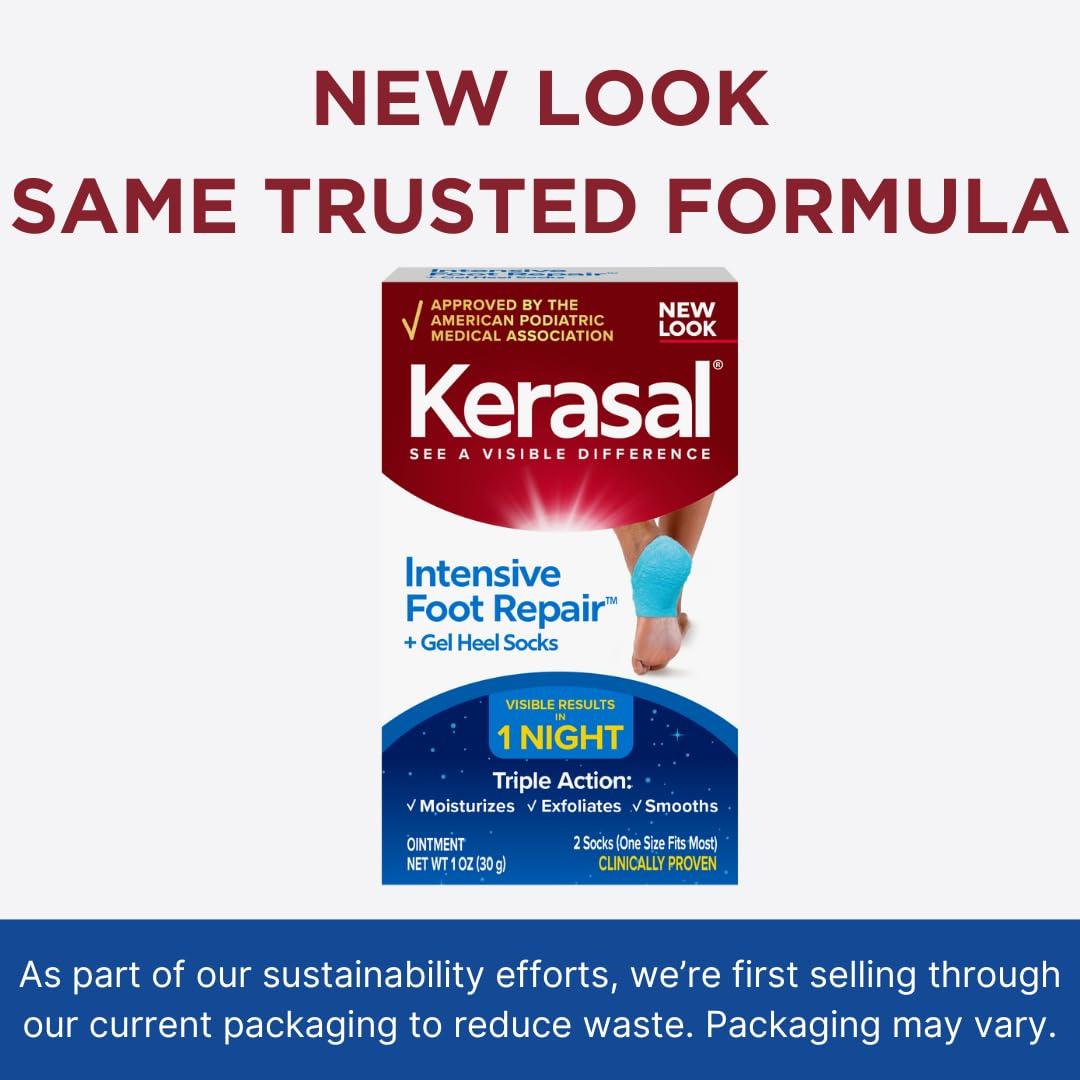 Kerasal Kerasal Intensive Foot Repair Skin Healing Ointment, 1 Oz and Zen Toes Moisturizing Gel Socks, One Pair