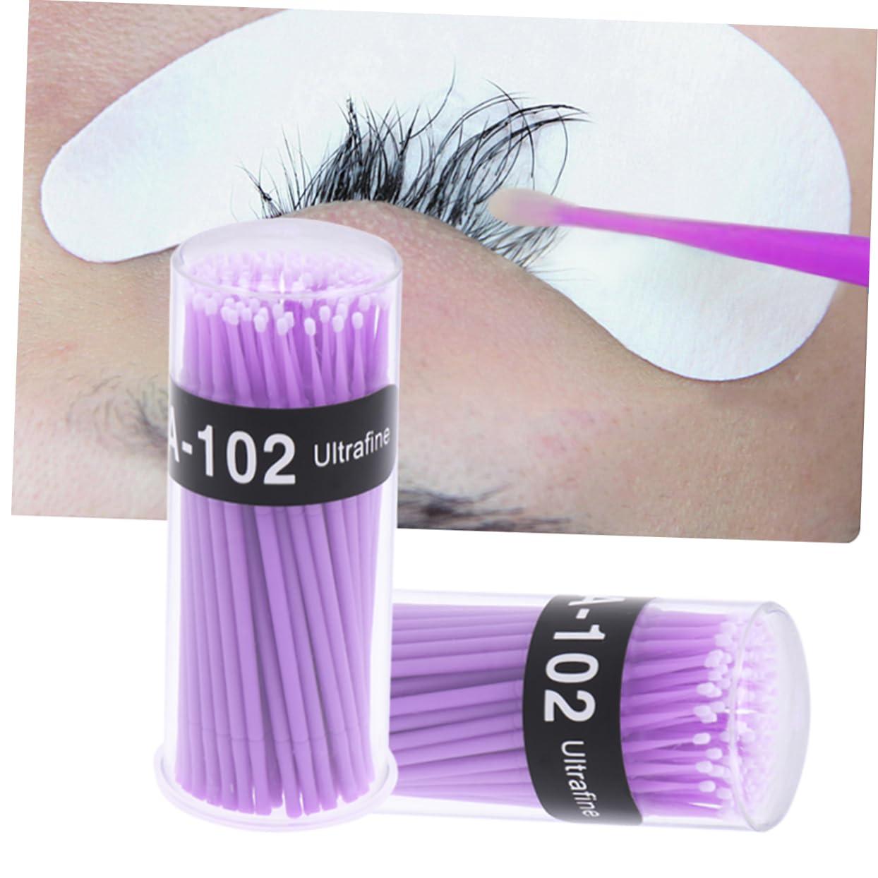 Outanaya Outanaya 400pcs Micro Applicator Brush Disposable Makeup Tools Miniature Painting Brushes Excellent Makeup Tools Facial Tools Gel Kit Remover Eyelash Swabs Eyelash Extension Swabs Purple