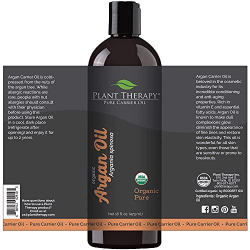 Plant Therapy Plant Therapy Organic Argan Oil, USDA Certified, First-Press, Virgin, for Face, Hair, Skin, Nails and Cuticles 16 oz