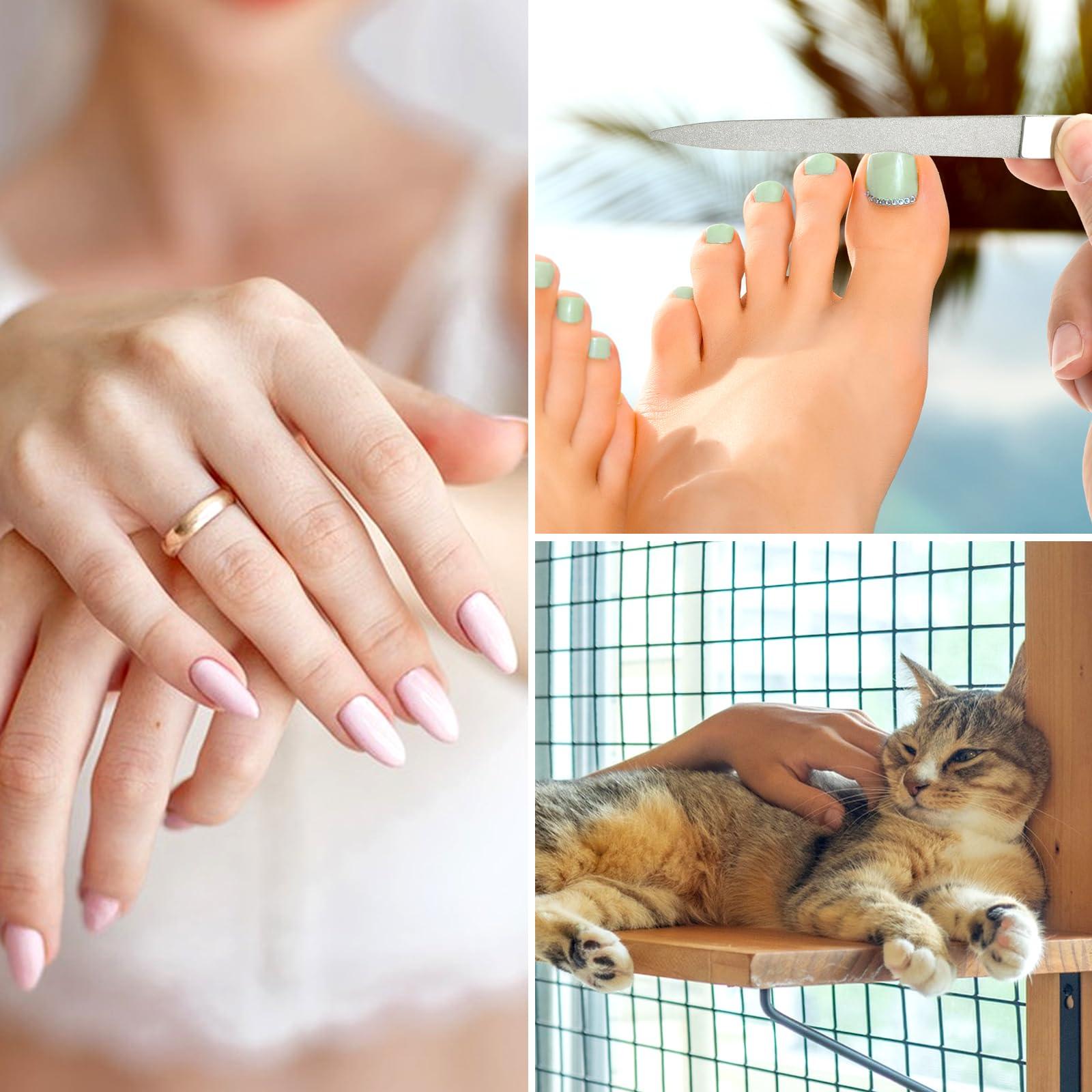 WLLHYF WLLHYF 6 Pack Nail Files for Natural Nails Metal Fingernail File Stainless Steel Double Sided Nail Filer Thin Durable Nail File Manicure Pedicure Toenails Tools with Curved Pointed Tip