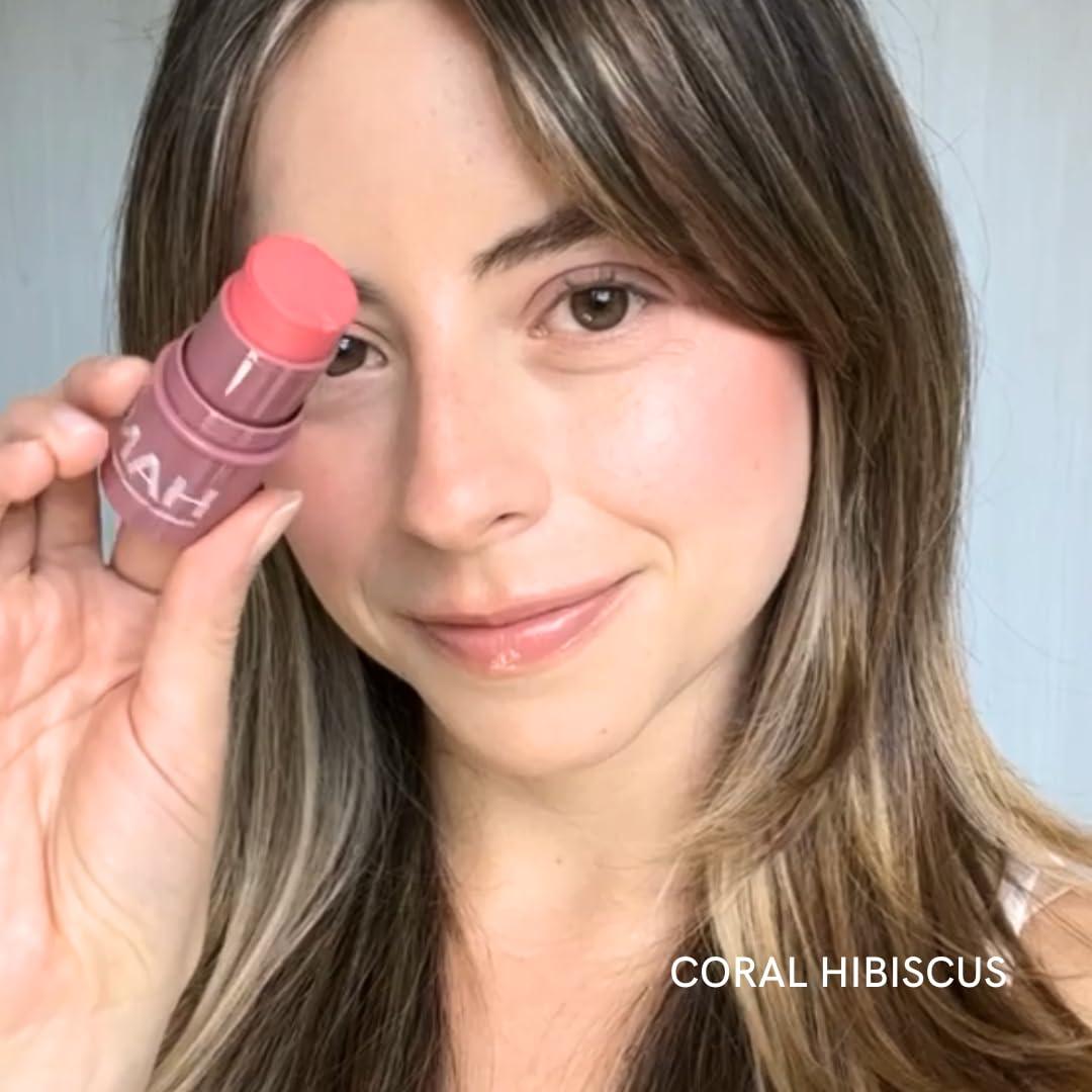 HAN HAN Skincare Cosmetics Vegan, Cruelty-Free, Clean Multistick, Coral Hibiscus