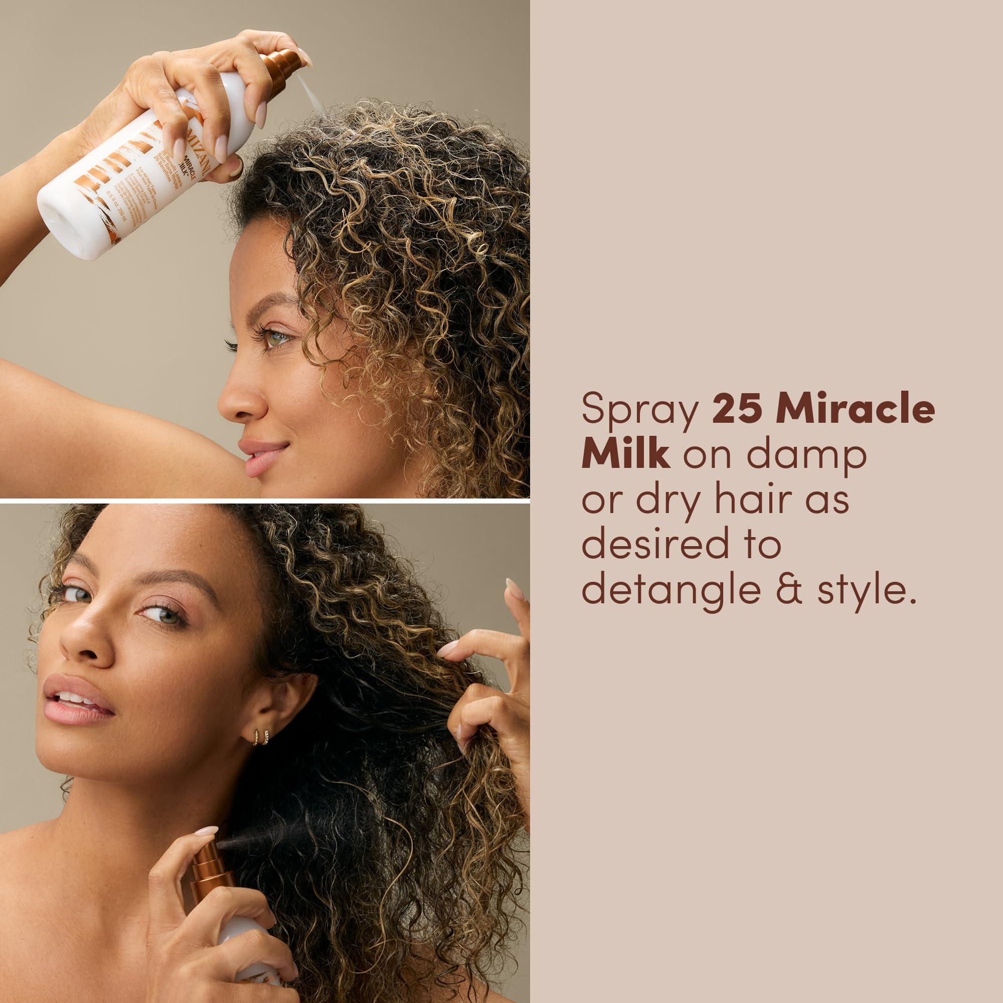 MIZANI Mizani 25 Miracle Milk Leave-In Conditioner | Moisturizing Detangler Spray | for Frizzy & Curly Hair | 3.4 Fl Oz