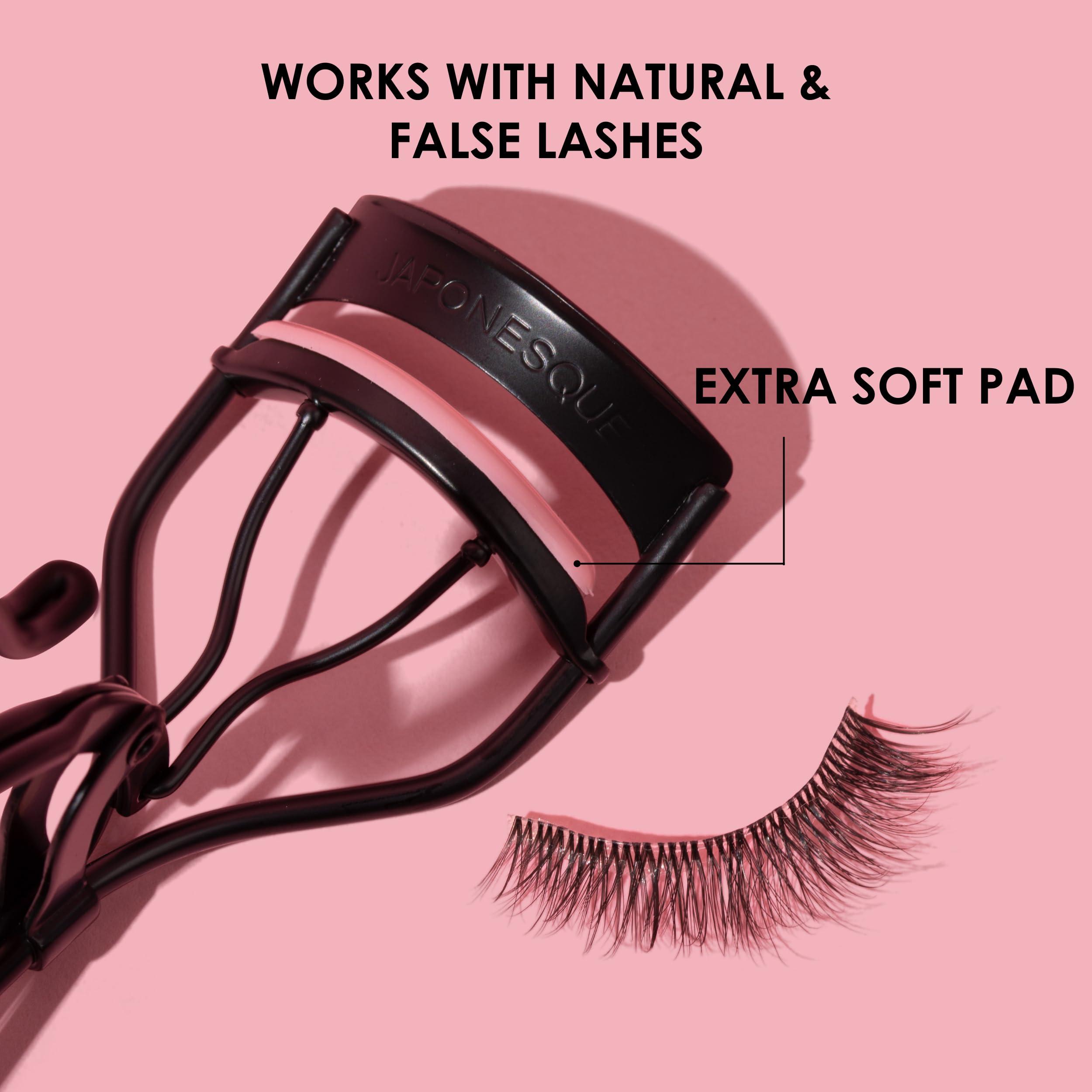 JAPONESQUE JAPONESQUE Professional Volumizing Lash Curler for Natural & False Lashes on Most Eye Shapes and Large Eyes, 1 Refill Pad, Holds Curl up to 8 Hours