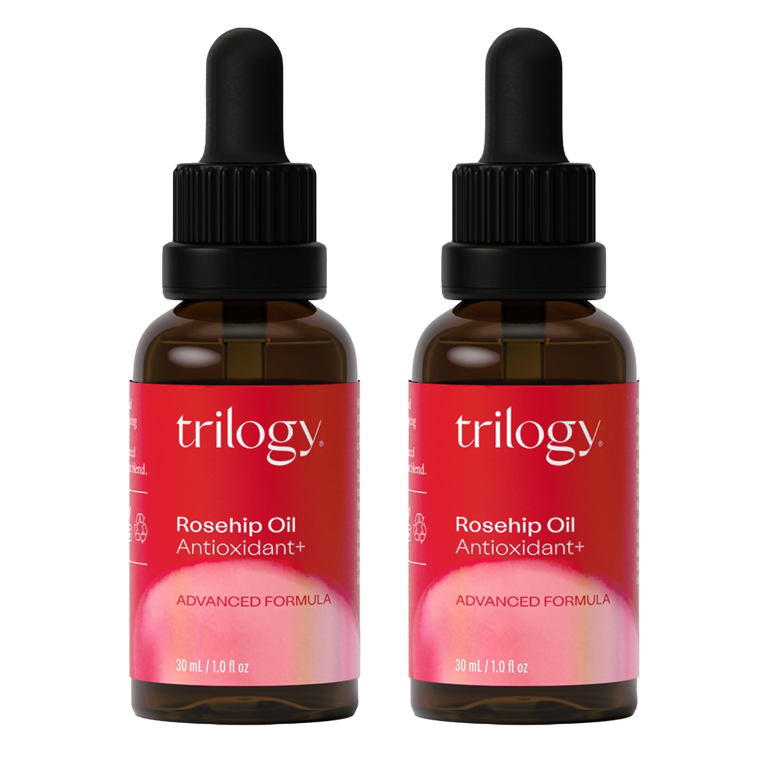 Trilogy Trilogy Certified Organic Rosehip Oil Antioxidant+ Duo, With Enriching Antioxidants & Essential Fatty Acids, 1.0 fl oz Each