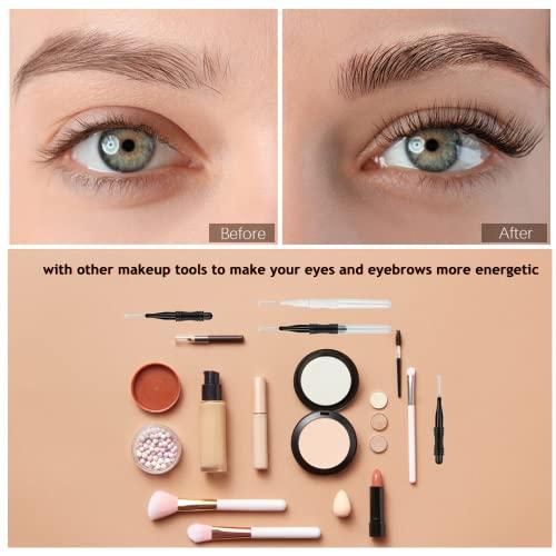 LONCHDAN 60 Pcs Micro Eyebrow Brush With Cap Micro Brow Brush Eyebrow Lamination Brush 2 Size Eyebrow Spoolie Brush Tools Portable Spooly Brushes Mascara Lash Brush for Eyelash Lift Extensions(2 Size)