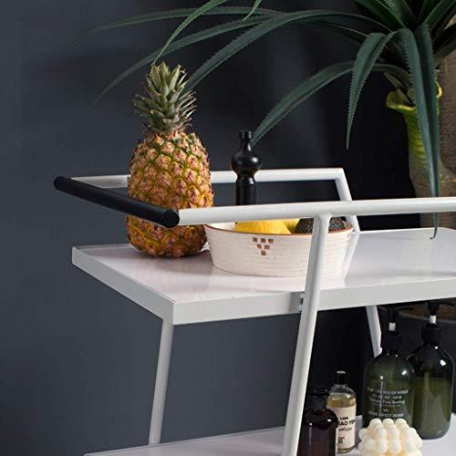 YGCBL YGCBL Multifunction Portable Hand Trucks,3-Tier Rolling Service Cart - Kitchen Hotel BarBathroom Trolley -Wrought Iron Metal Kitchen Bathroom Shelf - Multi-Function Practical Display Shelf - White