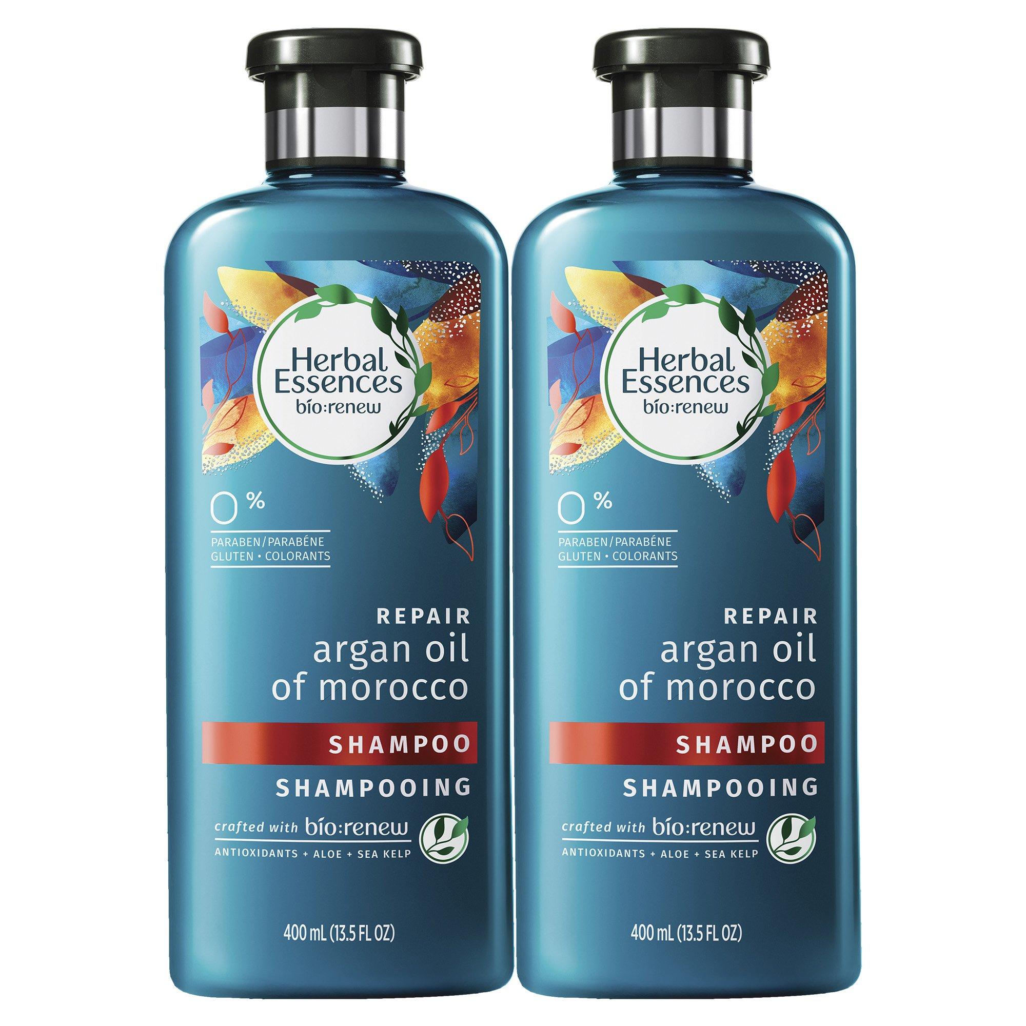 Herbal Essences Herbal Essences Argan Oil of Morocco Shampoo for Color Treated Hair, Treatment for Damaged Hair, Paraben Free, BioRenew, 13.5 FL OZ (Pack of 2)