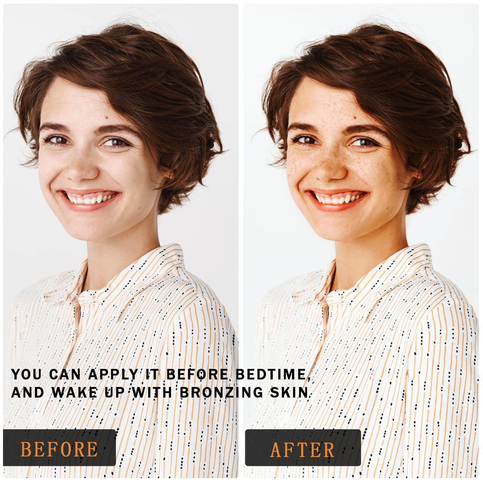 PIPIGE Sun Free-Self Tanning Drops-Bronzing Face Drops-Sunless Self-Tanner for a Natural,Plant extraction formula-DHA content 7%-8%.Moisturizing Bronzing Drops for Face & Body