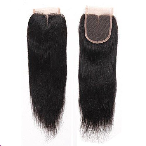 YanT Hair YanT HAIR 8A Grade Peruvian Virgin Hair Straight Human Hair Weave 3 Bundles 12 Inches with 1 Piece 10 Inches Middle Part Lace Closure Natural Color Pack of 4