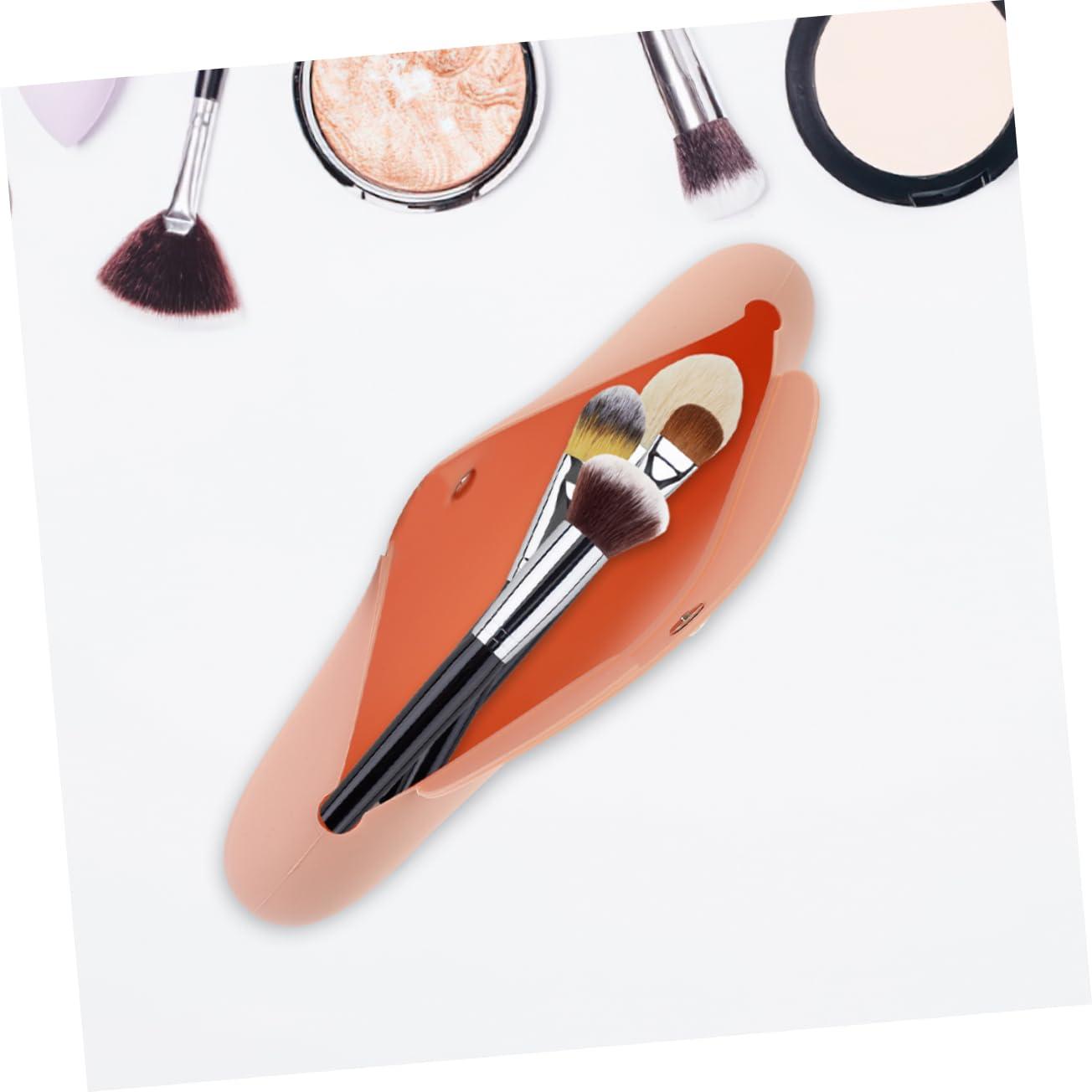 Mikinona Mikinona 2 pcs Silicone Makeup Bag Brush Holder Slots Compact Travel Makeup Brush Case for Women Girls