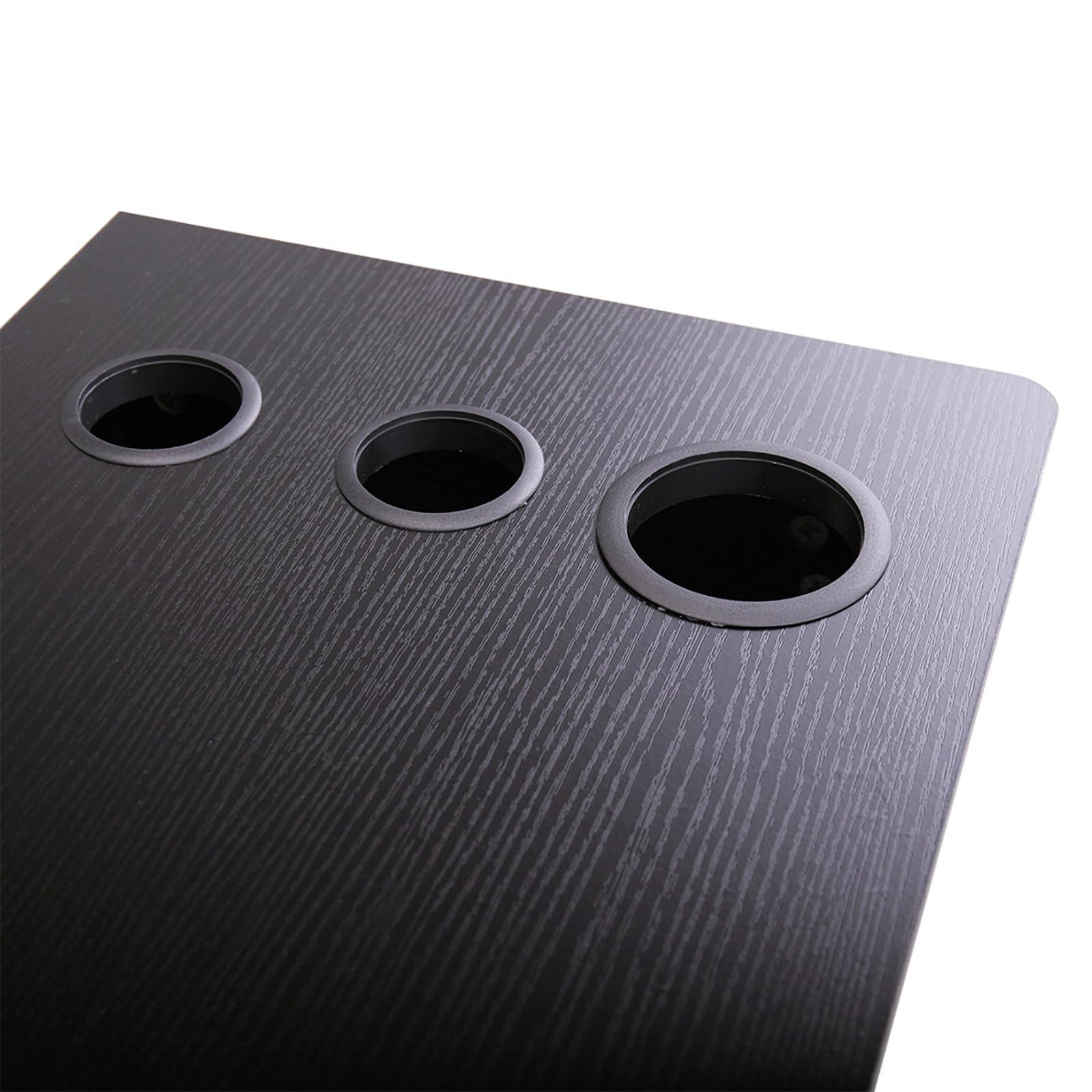 Generic Generic Classic Wall-Mounted Styling Station with Drawer and Tool Holes, Vanity Table, Dressing Table, Equipment for Barber Beauty Spa Salon Shops, Black