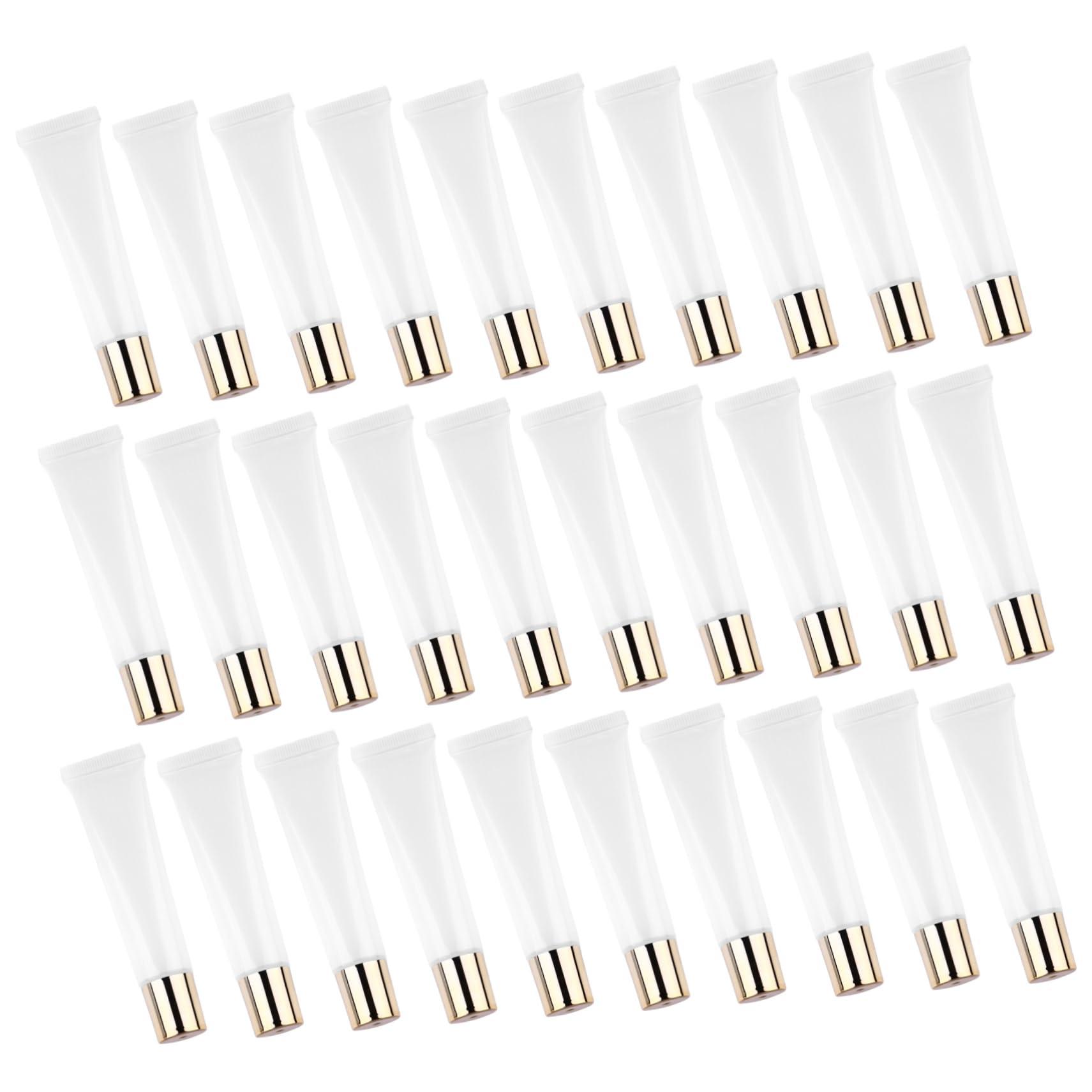 minkissy minkissy Create Your Own Lip Gloss 50pcs 15ml Empty Tubes Travel Size Reusable Gold Lip Gloss Containers