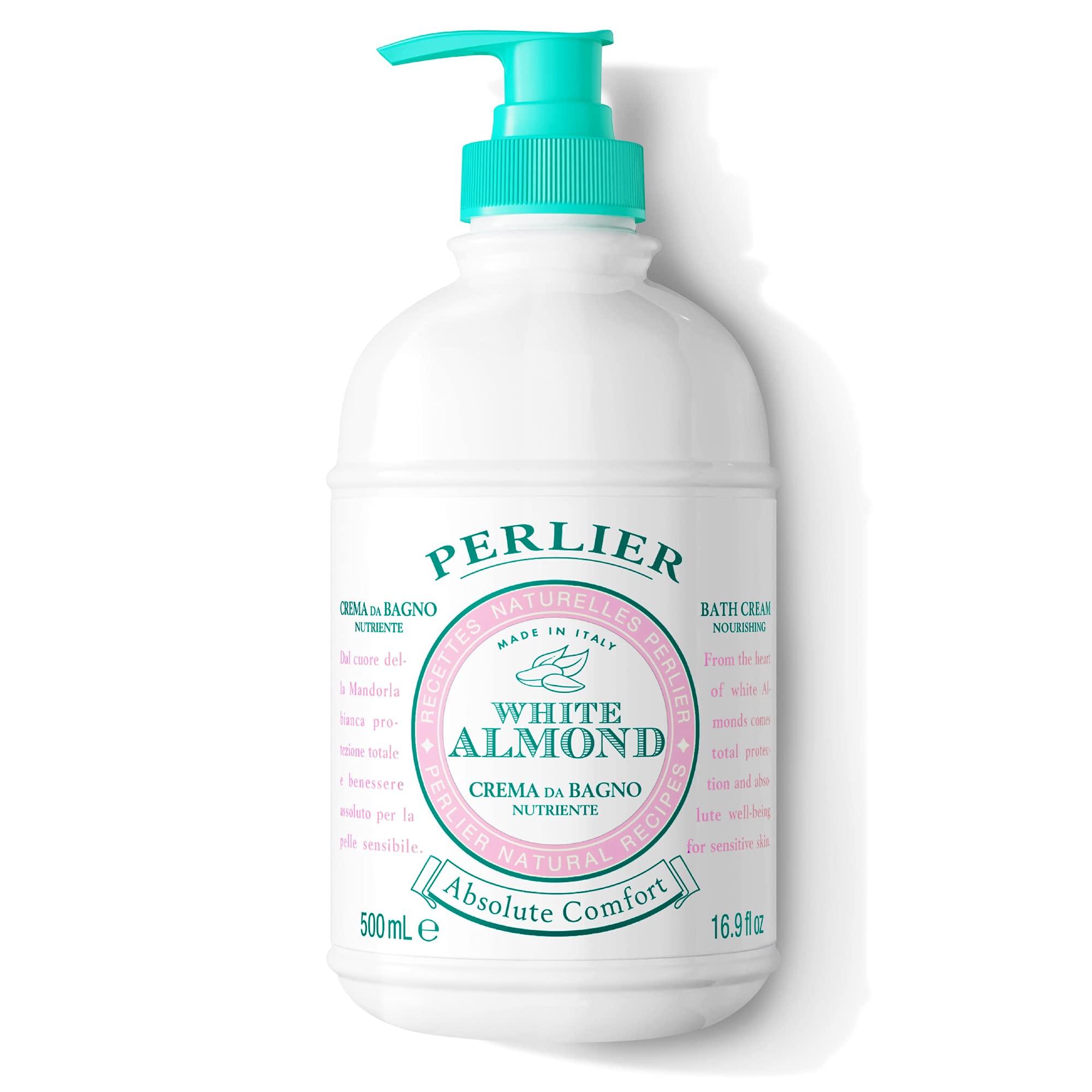 Perlier Perlier White Almond Shower & Bath Cream - Nourishing & Soothing Luxury Bath Cream Made with Almond Oil for Deep Moisturization and Hydration (16.9 Fluid Oz.)