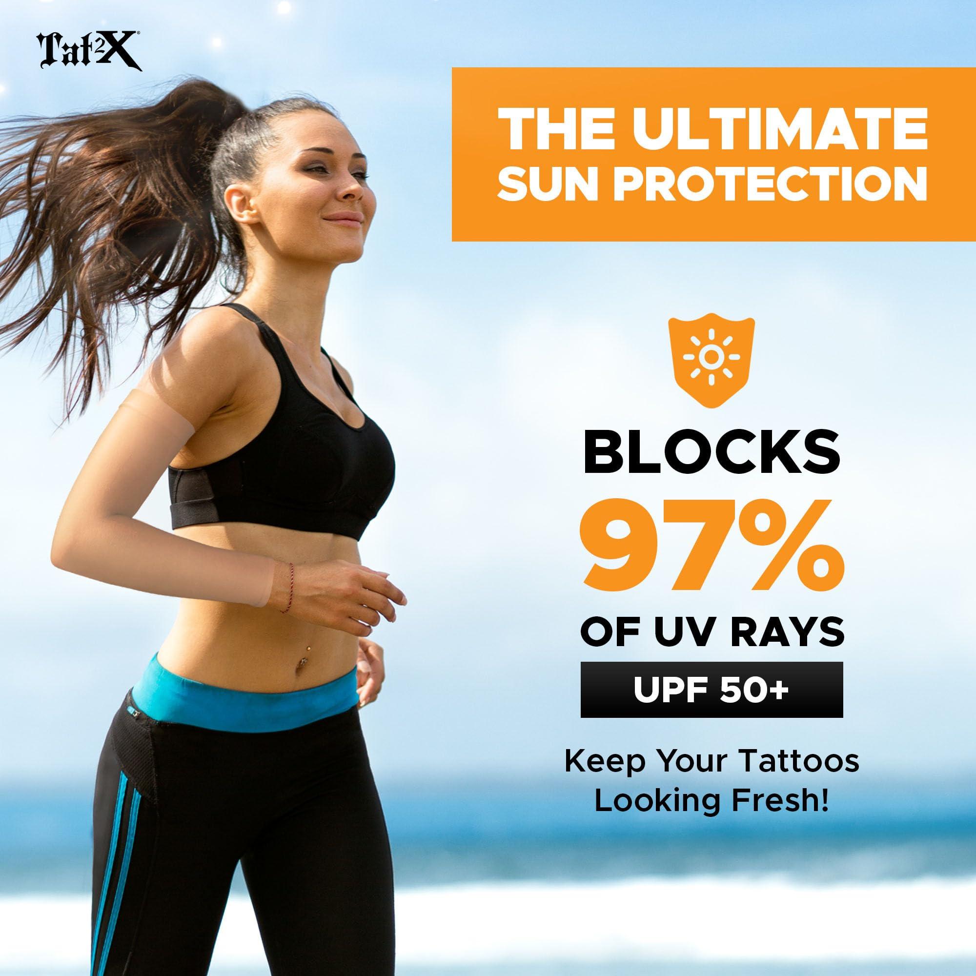 Tat2X Tat2X Tattoo Cover Up Sleeve - Full Arm Sleeves Cover Tattoos at Work - Keep Tattoos Looking Fresh - Breathable Stay-Dry Fabric - Blocks 97% of UV Rays - Made in USA - Royal Blue - Extra Small/Small - 1 Sleeve