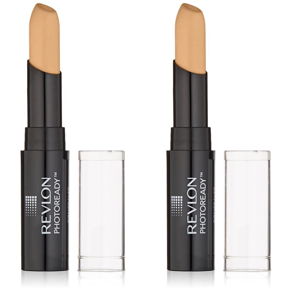 REVLON Revlon Concealer Stick, PhotoReady Face Makeup for All Skin Types, Longwear Medium- Full Coverage with Creamy Finish, Lightweight Formula, 005 Medium Deep, 0.16 Oz (Pack of 2)