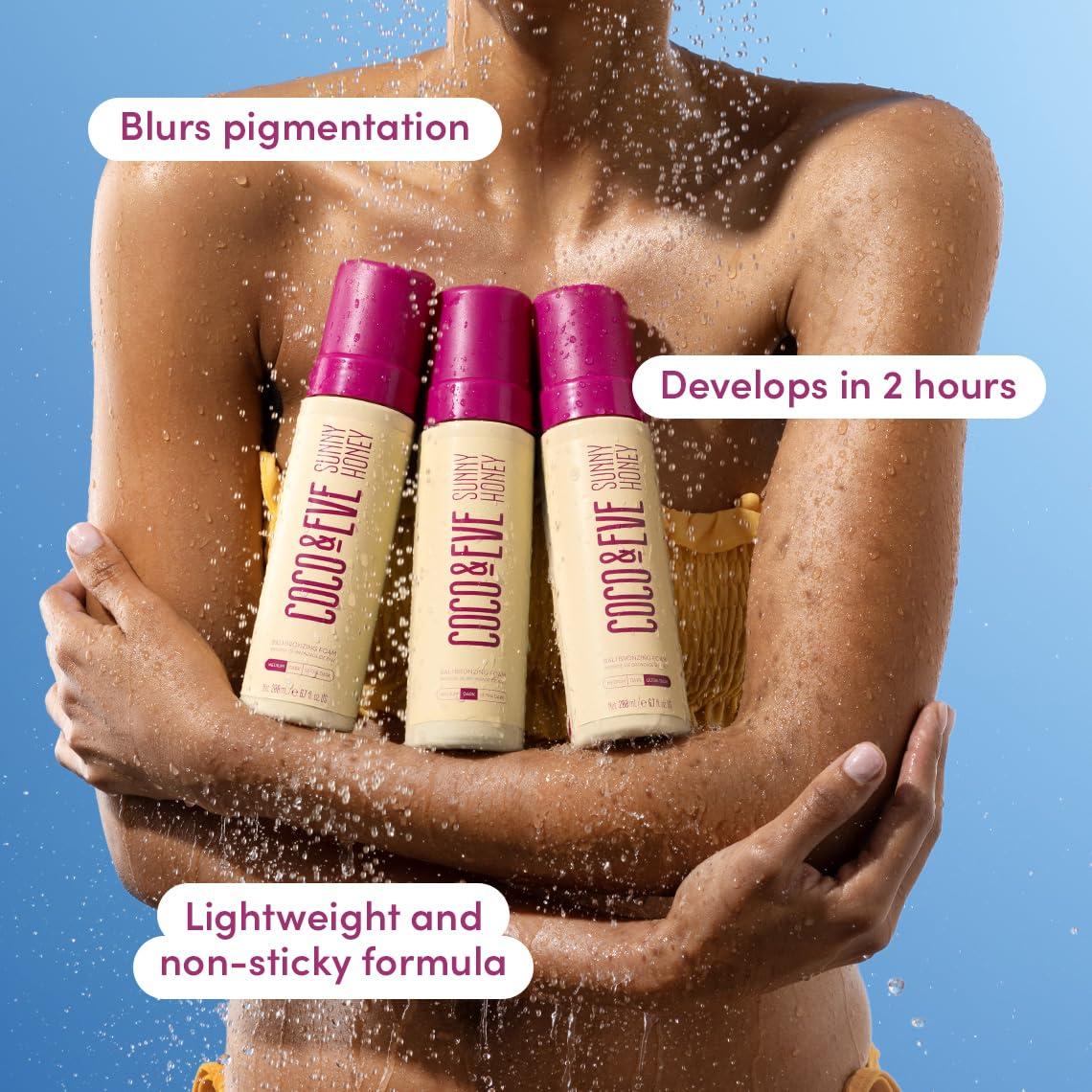 Coco & Eve Coco & Eve Sunny Honey Bali Bronzing Self Tanner Mousse - (Medium) All Natural Sunless Tanning Mousse | Instant Self Tanning Lotion with Bronzer and Skin Moisturizer (6.7 fl oz)