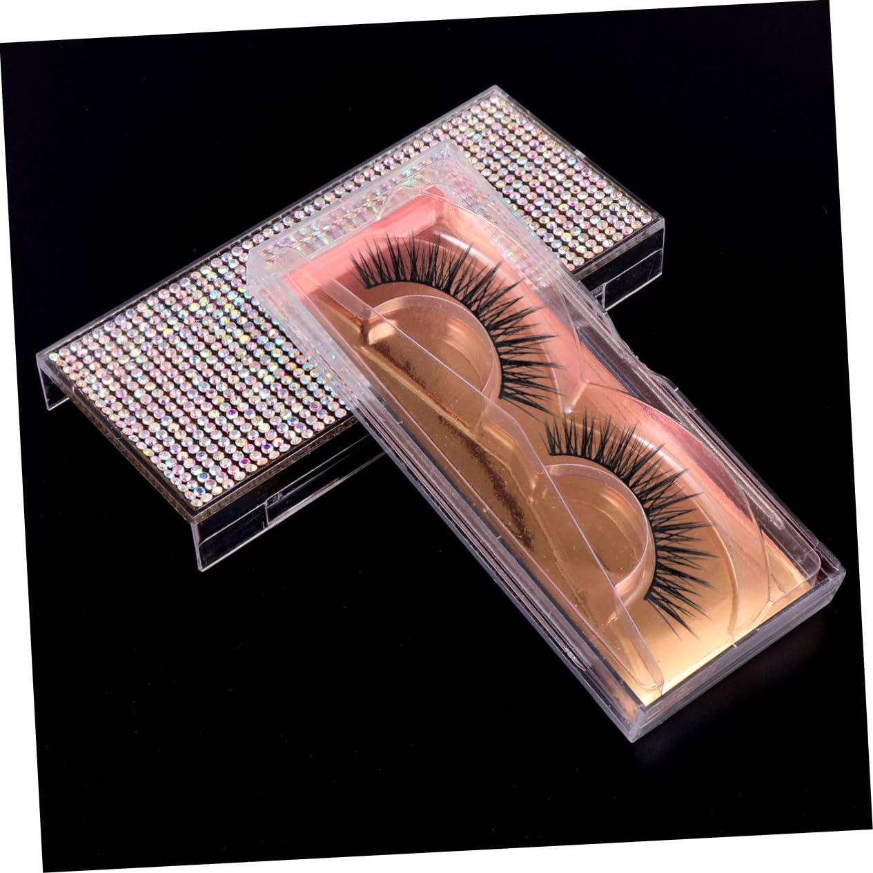 FOMIYES FOMIYES 3sets False Lashes Storage Box Eyelash Organizer Eyelash Case False Eyelash Container Storage Box for Eyelash Gold Trays 2pcs*3