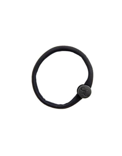 SWIRLYCURLY Snap Hair Ties for Thick, Natural, Curly Hair | No Slip, No Tension Pro Hair Tie | Strong Ponytail Holder (5 Pack, Black)