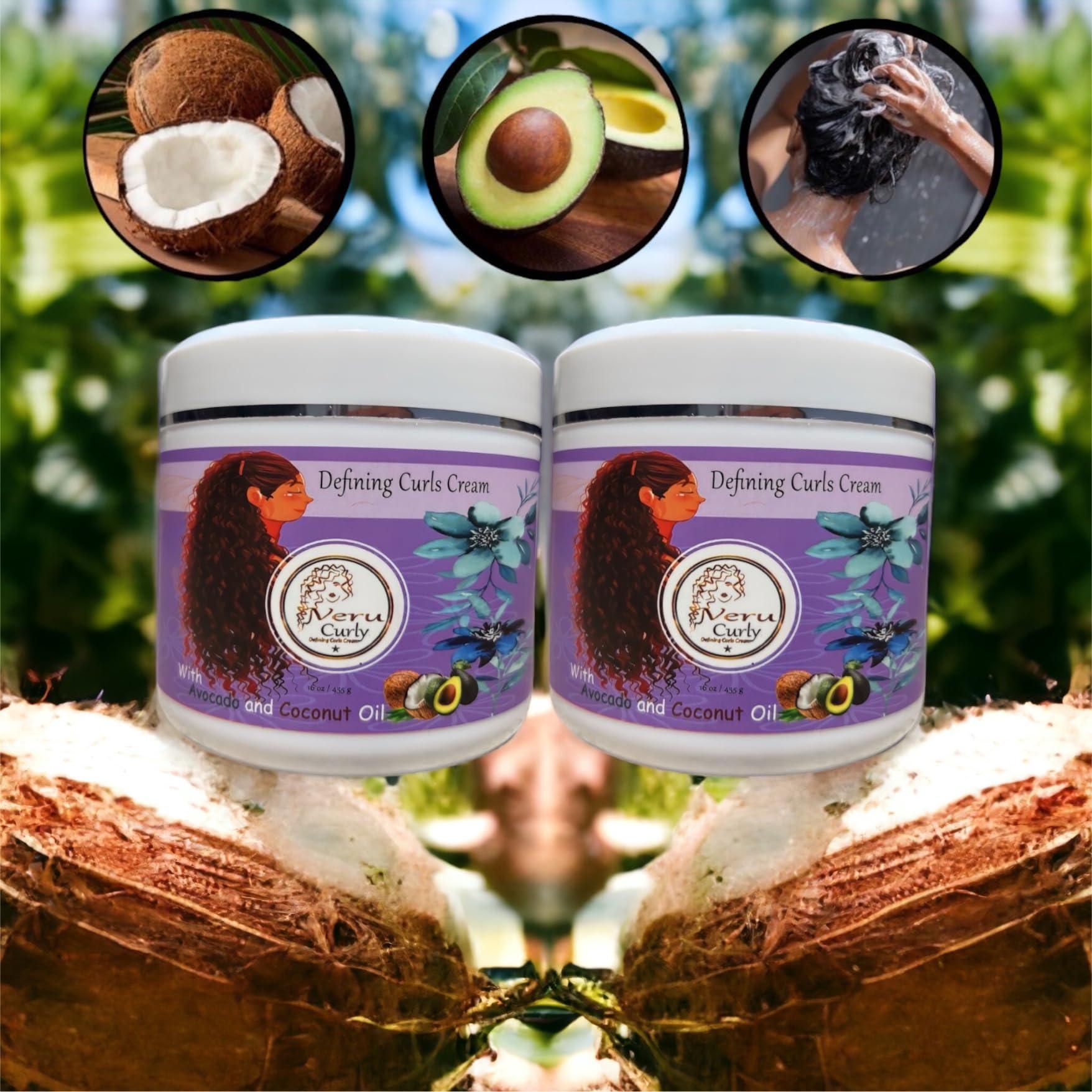 VeruCurly Curl Cream for Wavy Hair - (32 Oz) Pack of 2 - Curl Defining Cream For Non-Sticky, Hydrating & Smooth Curls With Breakage Protection - Maintains Moisture for Men and Women