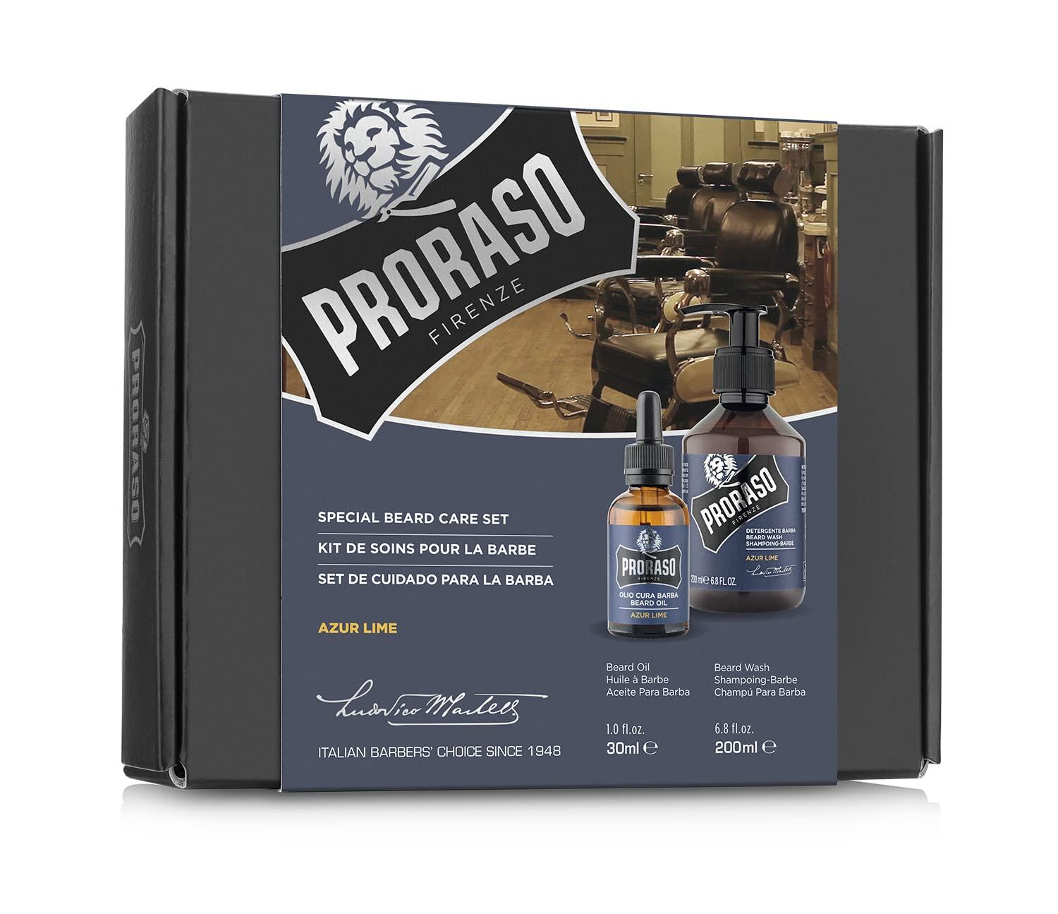 Proraso Proraso Beard Care Kit for Men | Beard Wash & Beard Oil with Sandalwood to Tame, Cleanse & Detangle Full, Thick and Coarse Beards | Wood & Spice