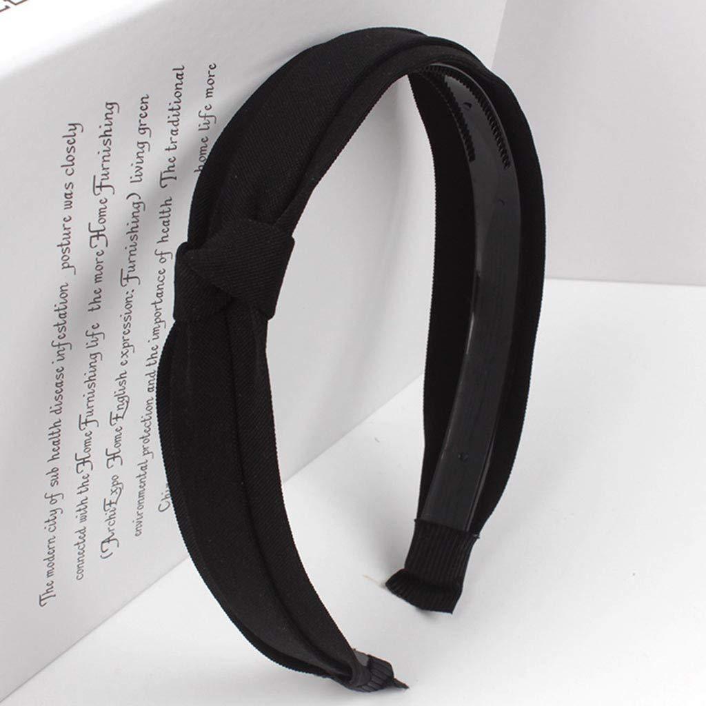 HUANLE HUANLE Women Hair Accessories Band Bow Headband Womens Velvet Wide-Brimm Hairband Hair Wave Headwrap Tie (Black, One Size)